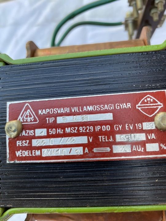 Biztonsági transzformátor 230V 42V 630VA