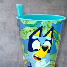 Bluey Blue szívószálas műanyag pohár 260 ml