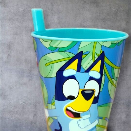 Bluey Blue szívószálas műanyag pohár 260 ml