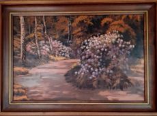 Bodor Miklós (1925 - †2010 ) zsűrizett festménye, Jeli hangulat