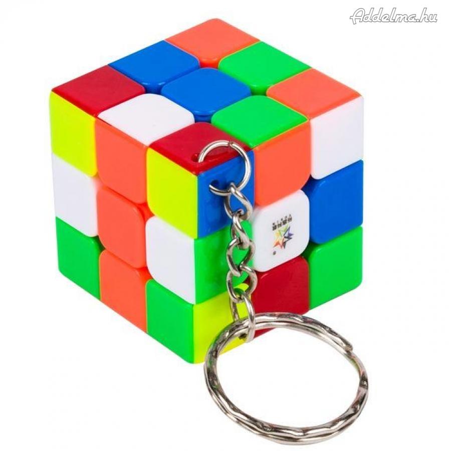 Challenge Cube 3x3 színes mini rubik kocka kulcstartó