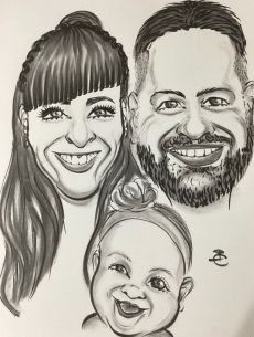 Családi karikatúra rajz