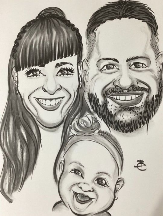 Családi karikatúra rajz