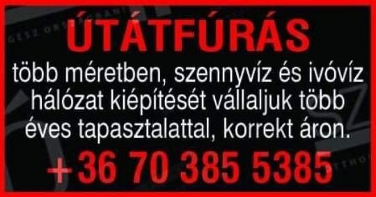 Csőtores javítását és Utátfurást több méretben vállalunk