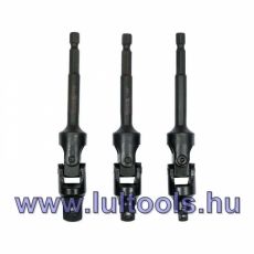 Csuklós dugókulcs adapter klt. 3 r. 1/4" Hex -> 1/4" 3/8" 1/2"