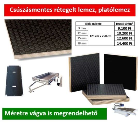 Csúszásmentes rétegelt lemez
