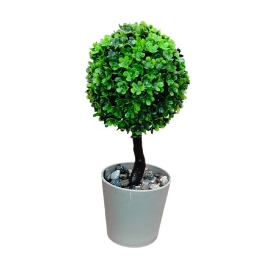 Dekoratív szürke cserép Bonsai műnövénnyel – 18 cm