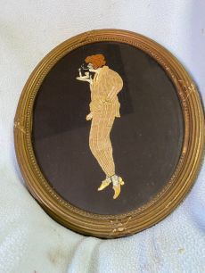 Dohányzó hölgy, Hímzett kép