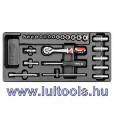 Dugókulcs készlet 25 részes 1/4" 3,5-14 mm CrV (fiókbetét) YATO