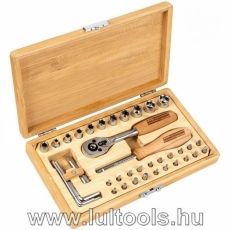 Dugókulcs készlet bambusz kofferben 1/4" 41 részes