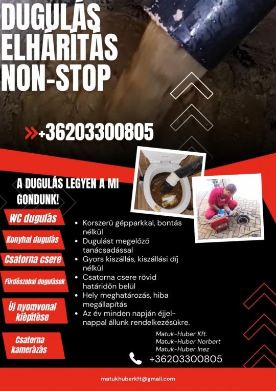 Duguláselhárítás NON-STOP