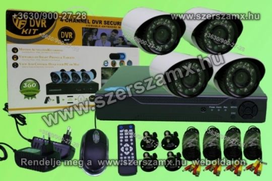 DVR H.264 4 kamerás Online éjjellátó