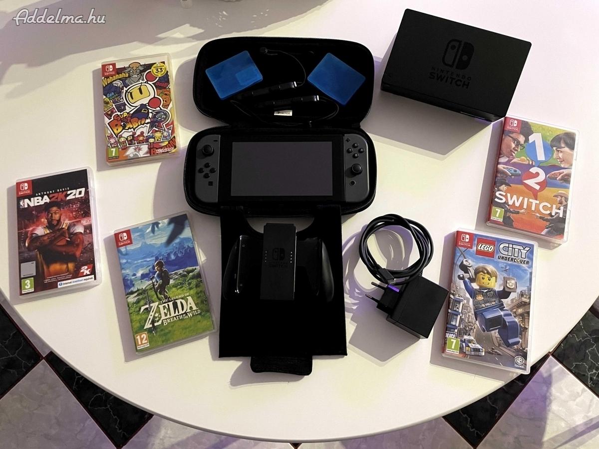 Eladó Nintendo Switch tokban (Zelda) 5 db játékkal!