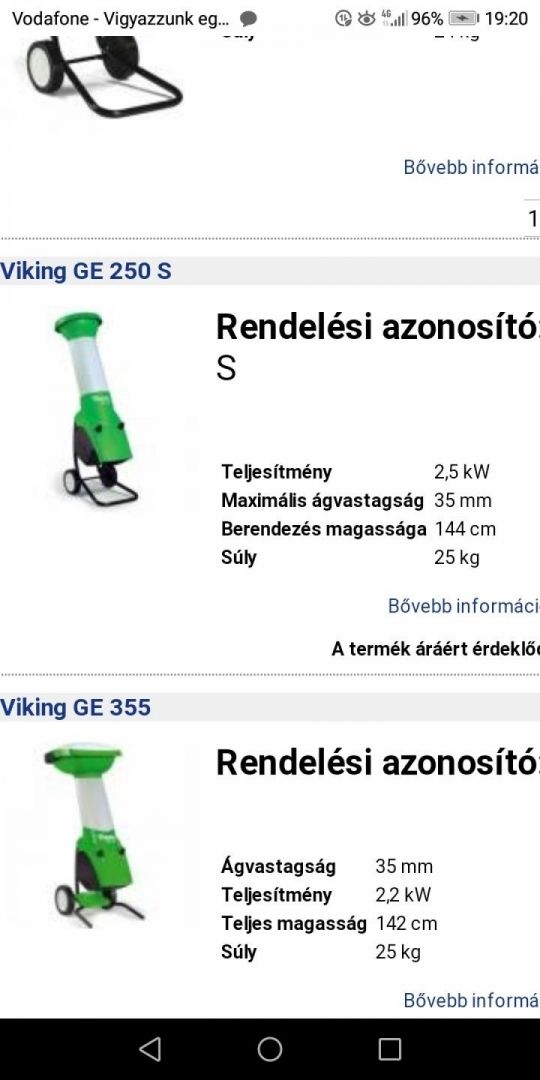 Eladó  Viking GE 250 daráló