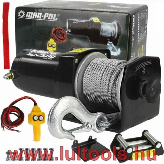 Elektromos drótköteles csörlő 12V 900Kg