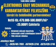 Elektromos és Mechanikus Karbantartói álláslehetőség