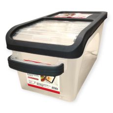 Élelmiszertároló doboz – 15 L, átlátszó, fedeles, gurulós