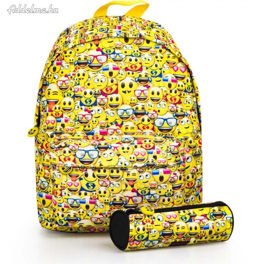 Emoji hátizsák és tolltartó 42 cm