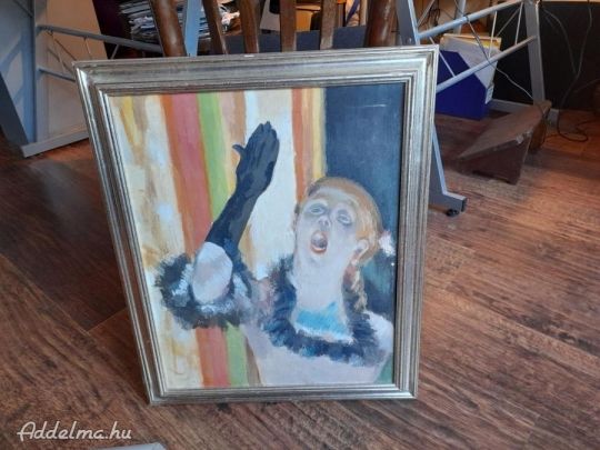 Énekesnő című 48x58 cm-es olajfestmény eladó!