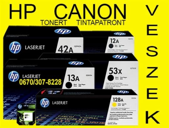 Eredeti bontatlan HP Canon toner tintapatron Veszek