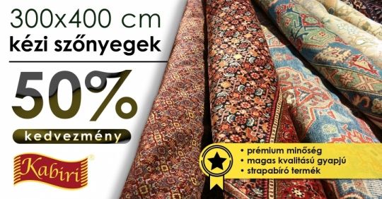 Extra nagy kézi csomózású szőnyegek a Kabiriben!