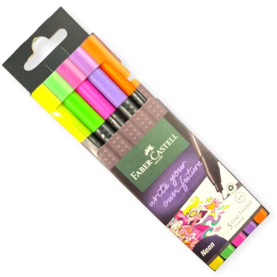 Faber-castell neon filctoll készlet – 5 vékony hegyű