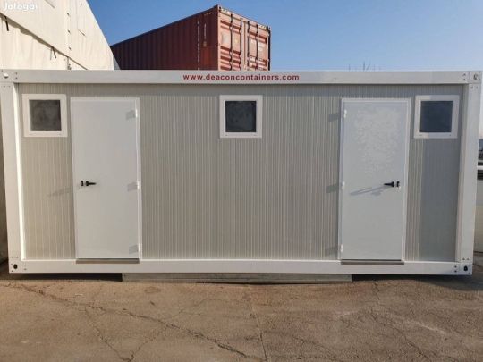 Fekete fehér öltöző konténer 20 lábas