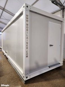 Fekete Fehér öltöző konténer 7 méter hosszú