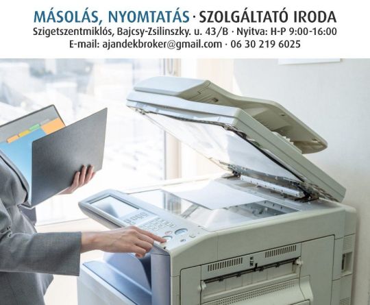 Színes nyomtatás, fénymásolás Szigetszentmiklós