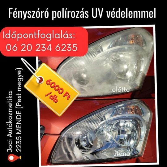 Fényszóró polírozás UV védelemmel