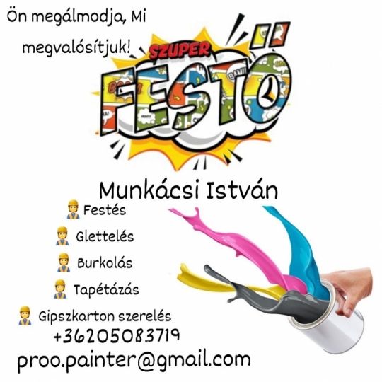 Festés burkolás tapétázás gipszkarton szerelés stb