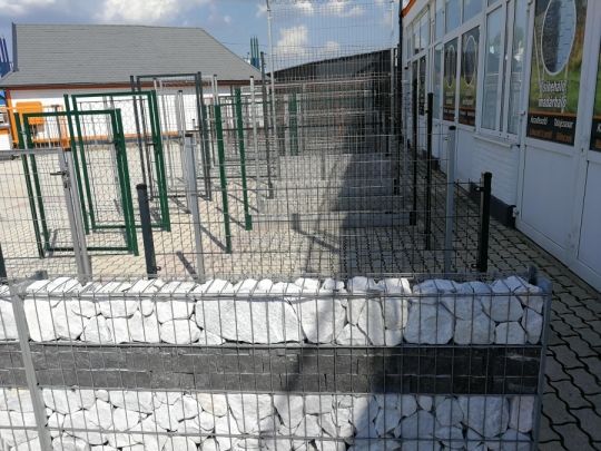 Gabion kerítés, támfal, kőkerítés, kerítéspanel, oszlop