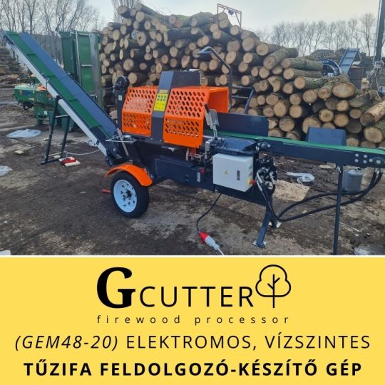 GCUTTER - Elektromos, vízszintes TŰZIFA feldolgozó/készítő gép