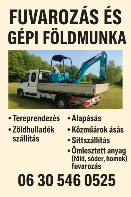 Gépi földmunka és Fuvarozás