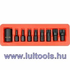Gépi spline bit készlet 9 r. 1/2" M6-M18 mm dugókulcs adapterrel Y
