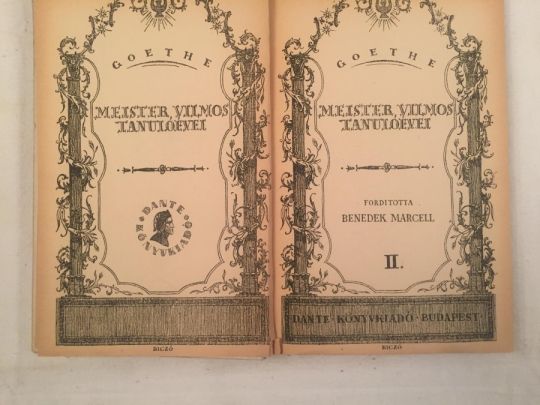 Goethe:Meister Vilmos Tanulóévei I-II.