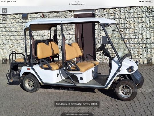 Golfkocsi elektromos 6-szem vagy 4+plató Rendszámos Birdie típus