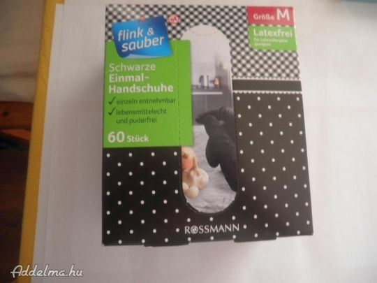 Gumikesztyű fekete M méret 60 db originál doboz
