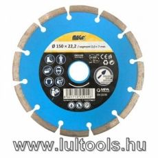 Gyémánt vágótárcsa szegmentált 150x22,2 mm