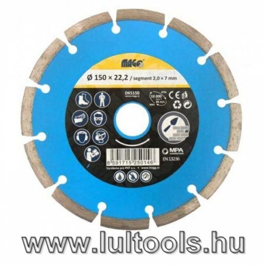 Gyémánt vágótárcsa szegmentált 150x22,2 mm