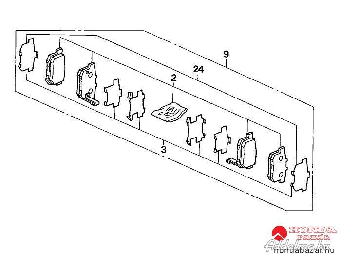 HÁTSÓ FÉKBETÉT CR-V 2002-2004