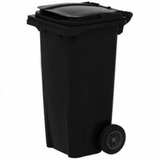 Háztartási kuka 120L-es, szürke, kerekes, műanyag
