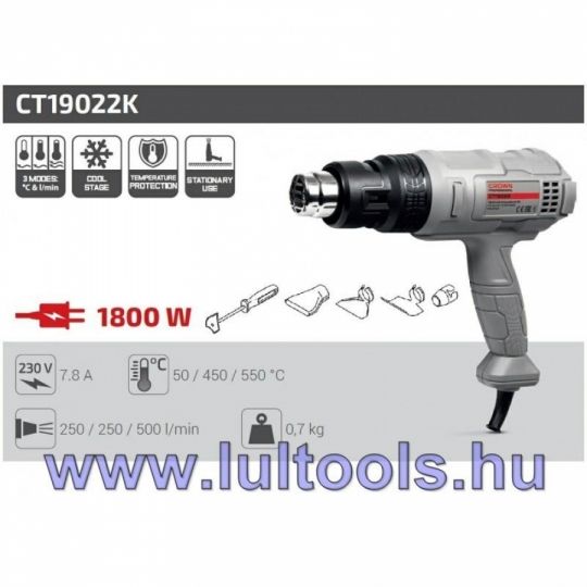 Hőlégfúvó 1800W 3 fokozat 50 - 550 C