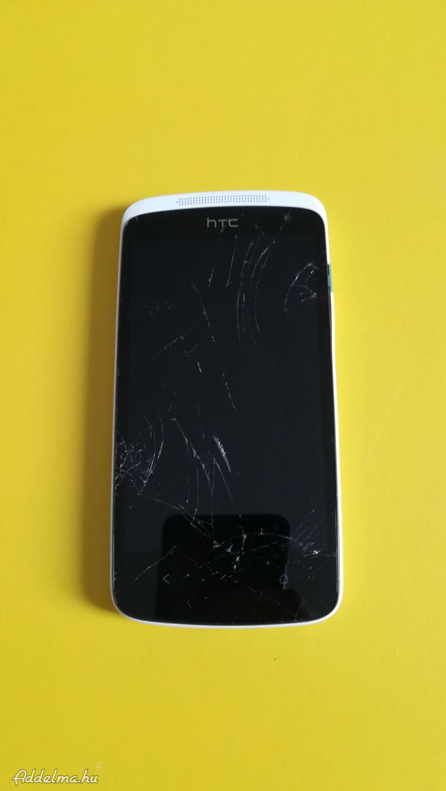 HTC Desire 500  mobil, törött kijelzős, nem kapcsol be,