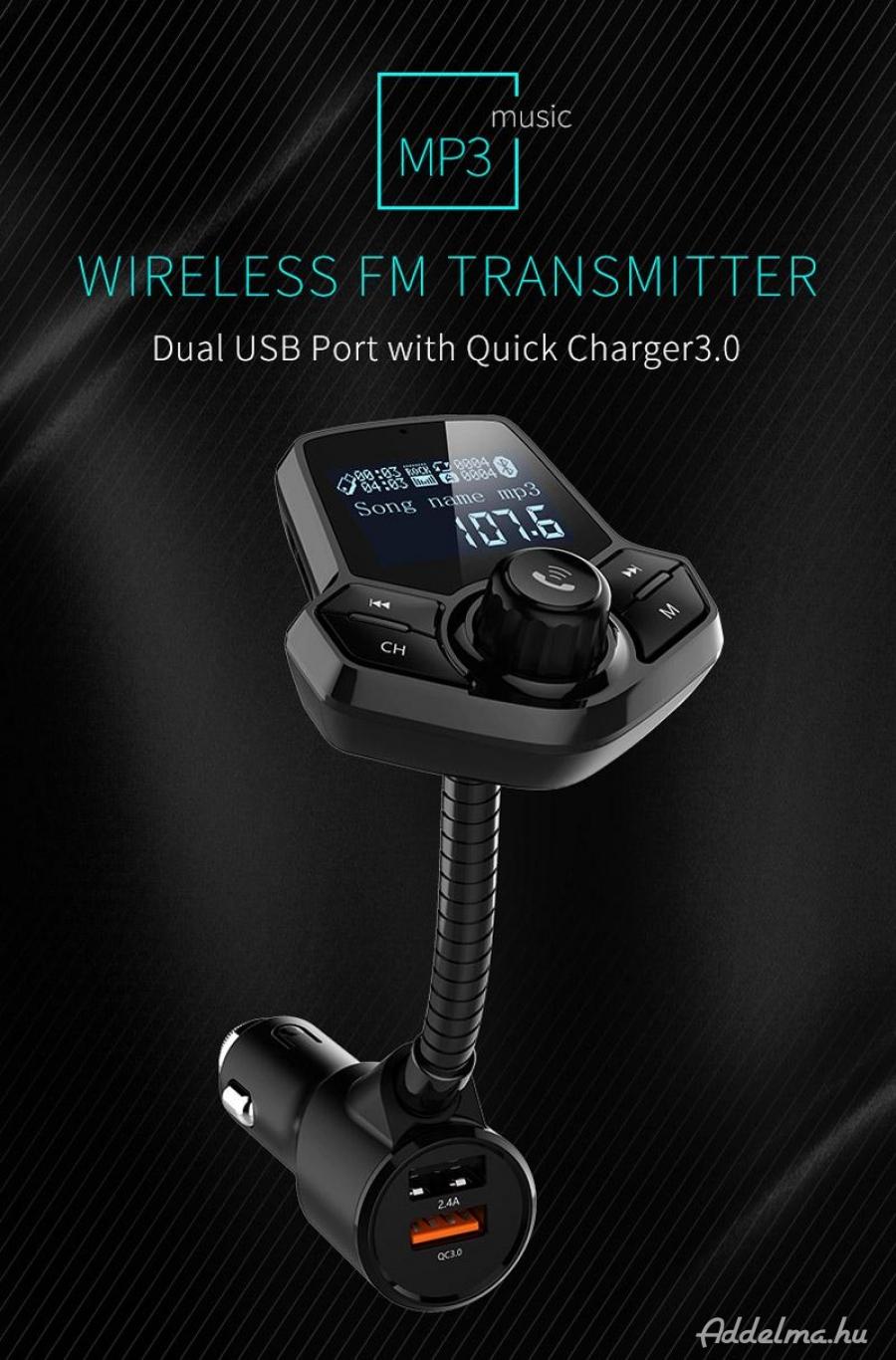 HY-91 Dual USB QC 3.0 Bluetooth 4.2 FM Transzmitter autós töltő 