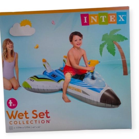 Intex vadászrepülő vízipisztolyos matrac gyerekeknek – kék