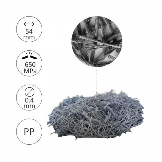 Ipari padlóba csavart betonszál - 1kg