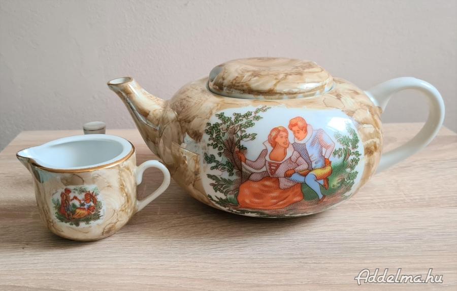 Jarolina porcelán tea kávé készlet kanna és kiöntő