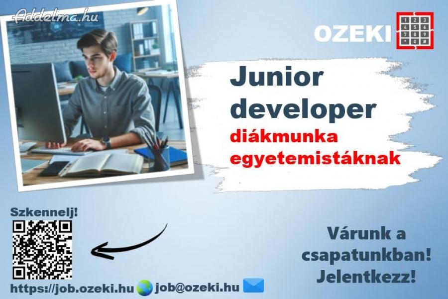 Junior fejlesztő - Diákmunka lehetőség ősztől