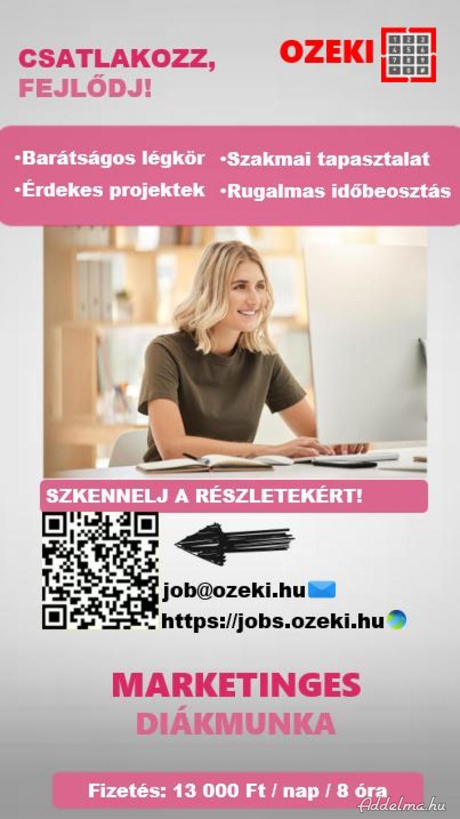 Junior online marketing asszisztens diákmunka ősztől